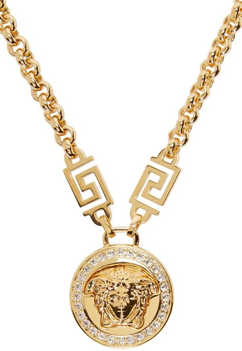 versace gold tribute necklace|14k Gold Versace pendant.